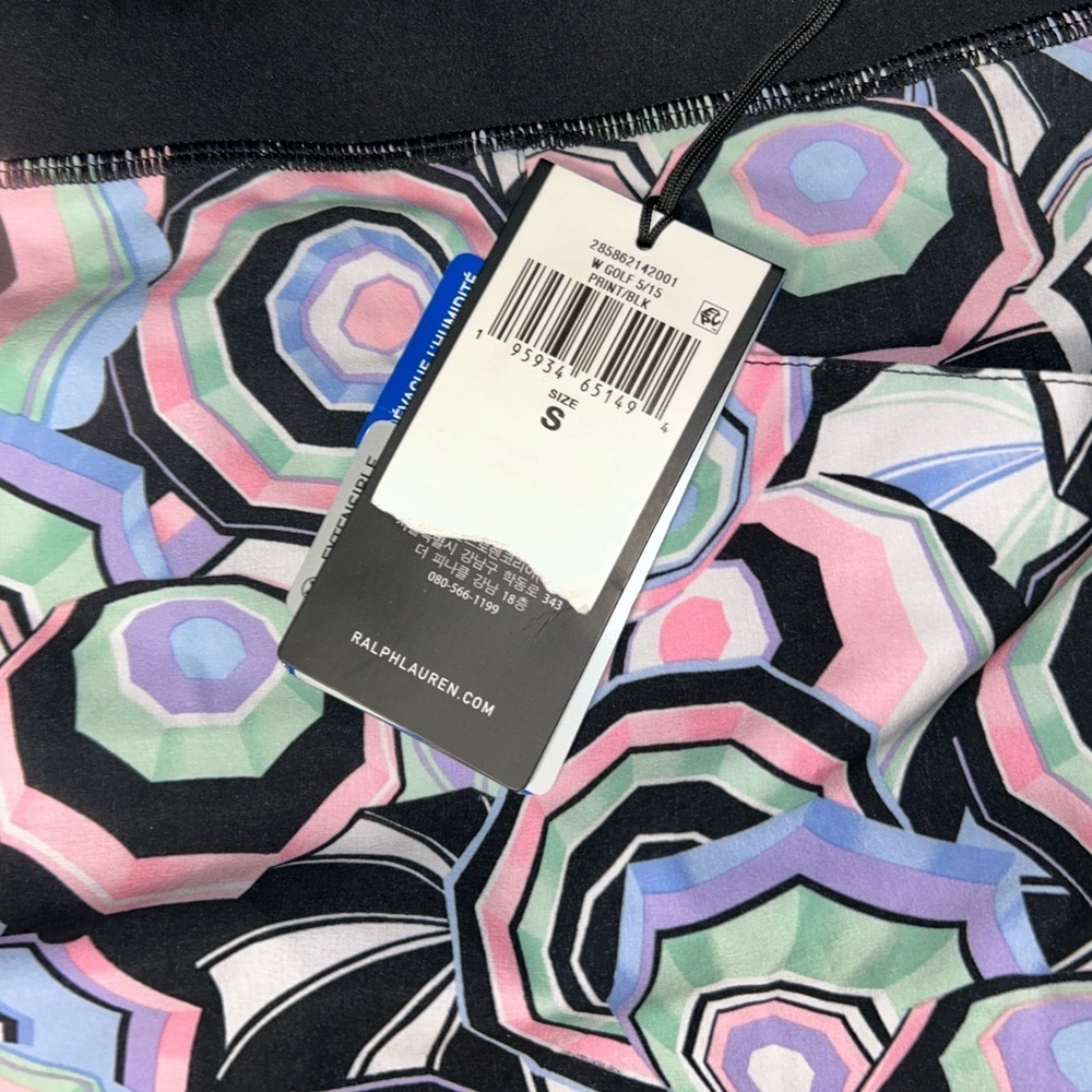 RLX Ralph Lauren Athletic Tennis Golf Skirt Skort Preppy Sporty Black Umbrellas - Picture 10 of 10